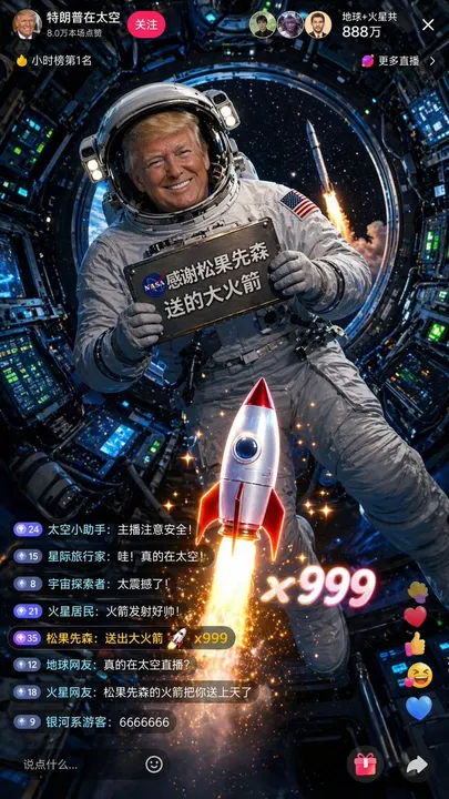 Political space livestream satire template example