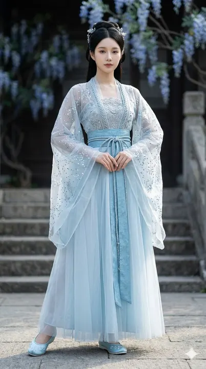 Galaxy-patterned traditional dress template example