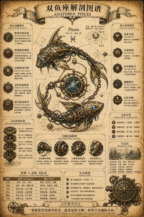 Steampunk Sagittarius anatomy atlas template example