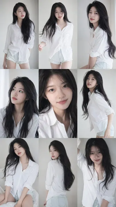 Korean idol portrait grid — example composition