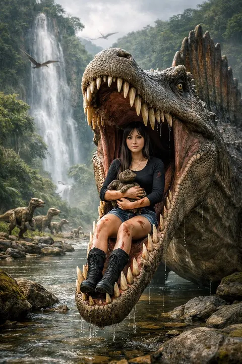 Prehistoric dinosaur adventure scene template example