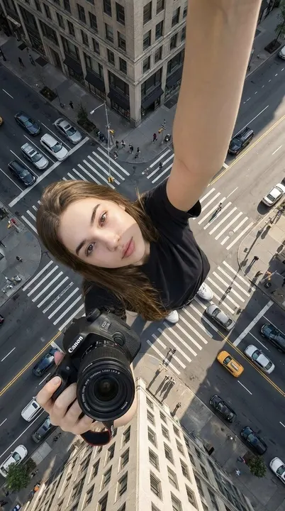 Giant city portrait from above template example