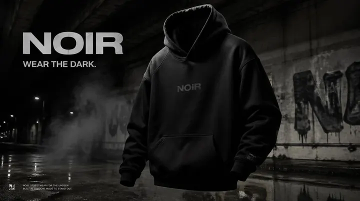 Noir streetwear campaign template example