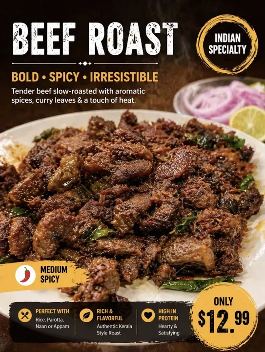 Indian restaurant menu redesign template example