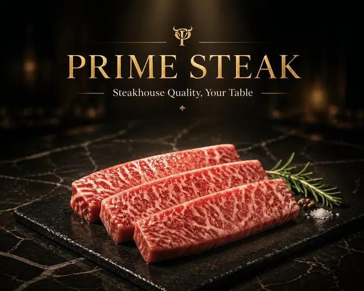 Premium meat and seafood brand hero template example