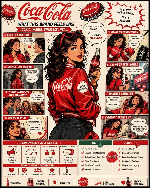 Brand personality comic infographic template example
