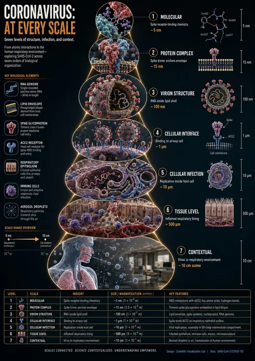 Coronavirus scale science infographic template example