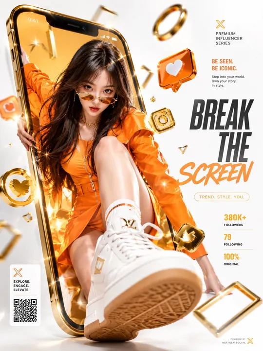 Luxury social media screen-break advertisement template example