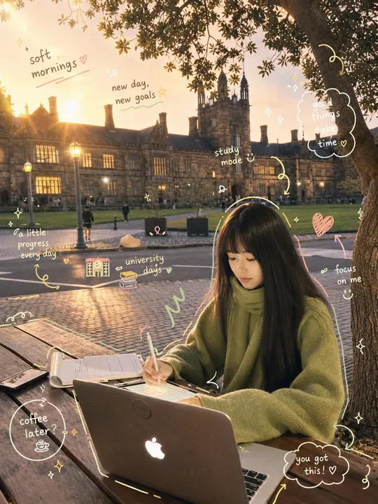 Cozy academia study notes template example