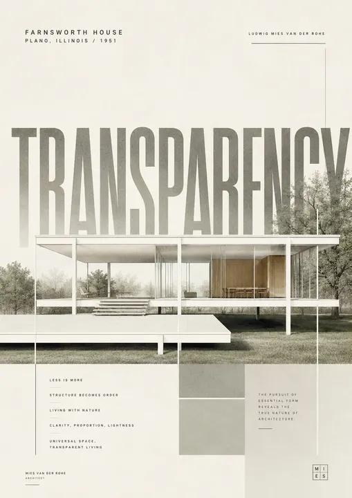 Minimal architectural landmark poster template example