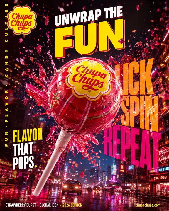 Neon lollipop advertisement template example