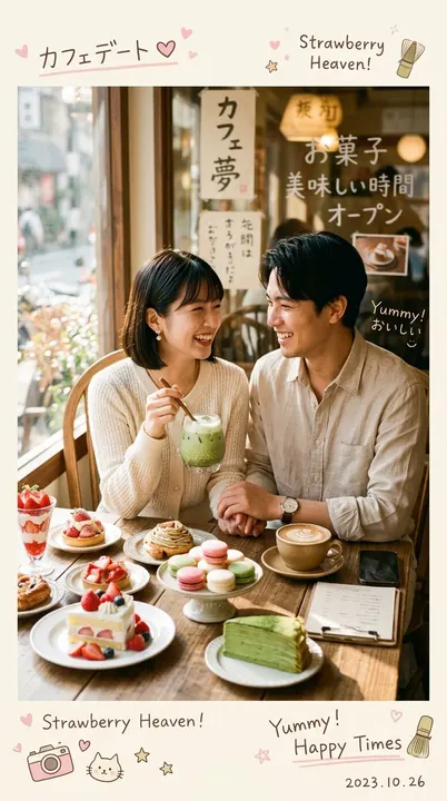 Cafe couple photography — example composition