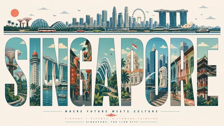 City typography travel poster template example