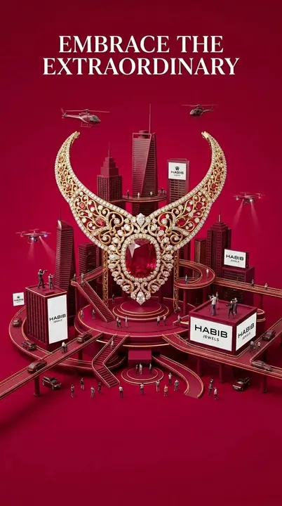 Jewelry miniature city advertisement template example