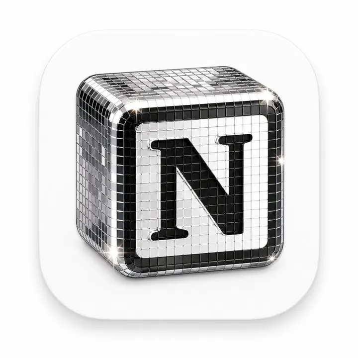 Disco mirror 3D app icon template example