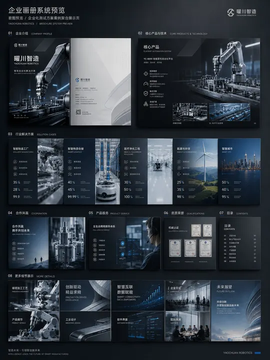Corporate brochure visual system template example