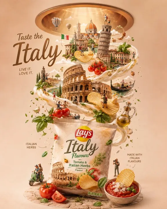 Travel food potato chip advertisement template example