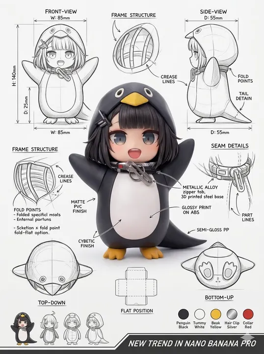 Penguin packaging design sheet template example