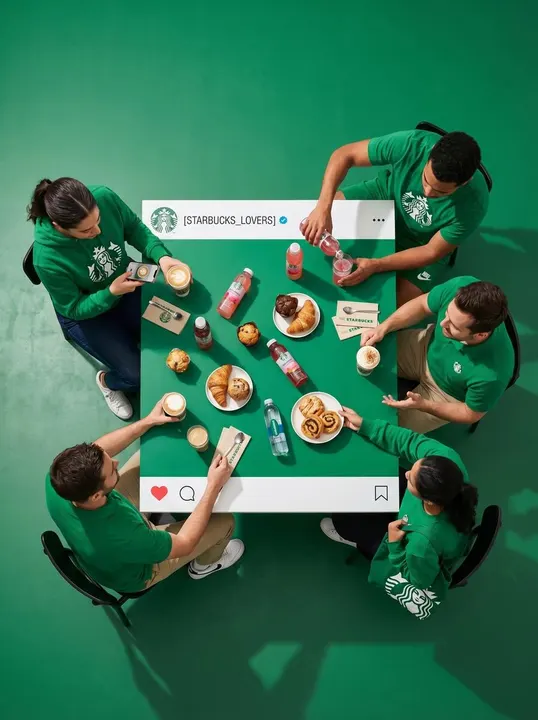 Instagram dining table flat lay template example