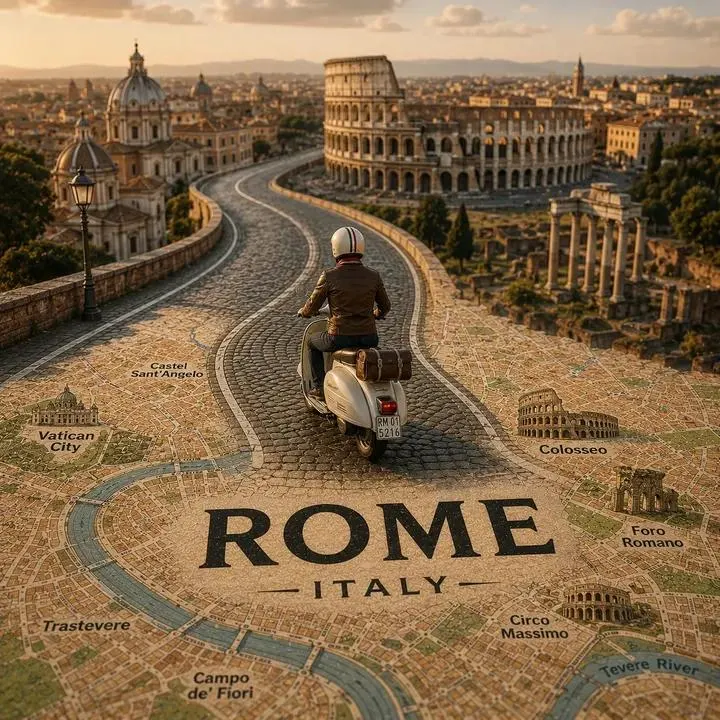 Miniature city map travel poster template example