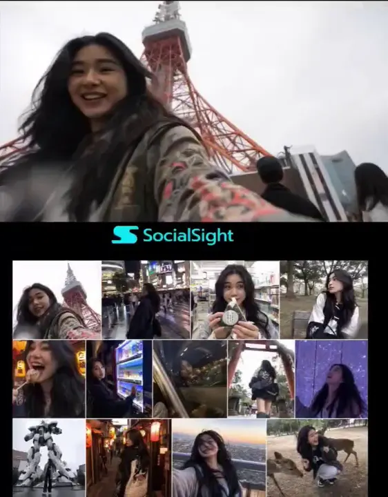 Tokyo travel video cover collage template example