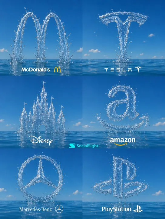 Water-sculpted logo collection template example