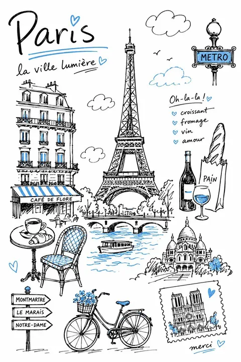 Single-color travel sketchbook template example