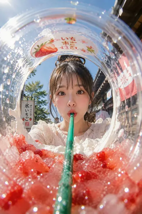Fisheye iced drink advertisement template example