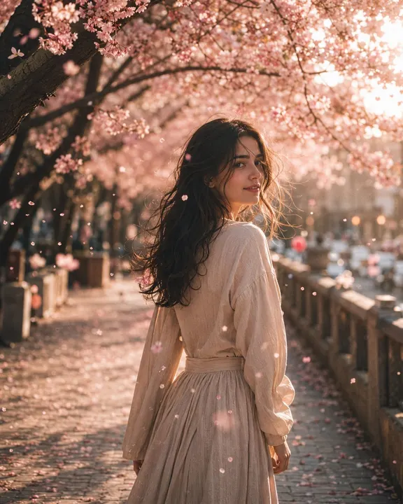 Cherry blossom cinematic portrait template example