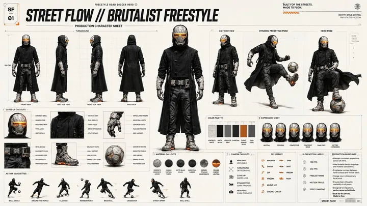 Character production sheet template example